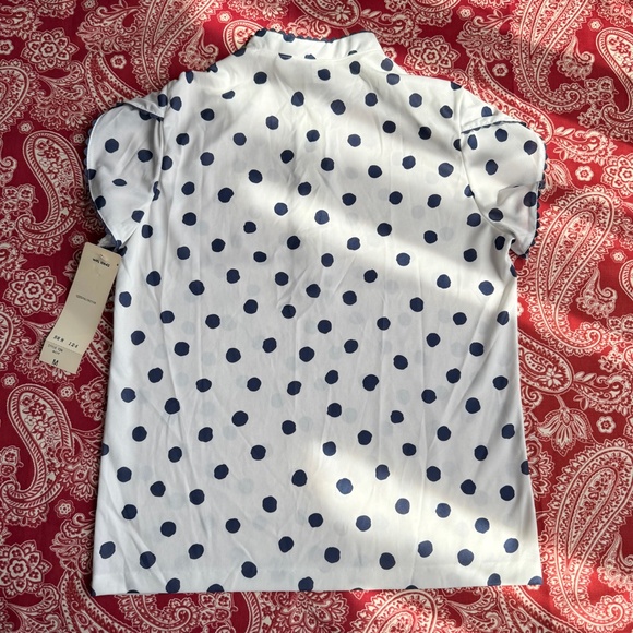 New Vintage Blouse White/Navy Polka Dots S/M - Picture 16 of 16